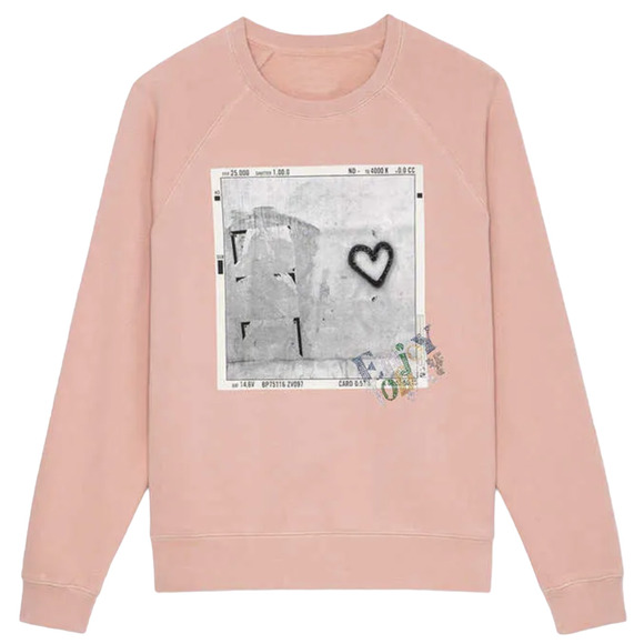 ZADIG & VOLTAIRE Upper Photoprint Heart Sweatshirt Size S - Picture 1 of 12